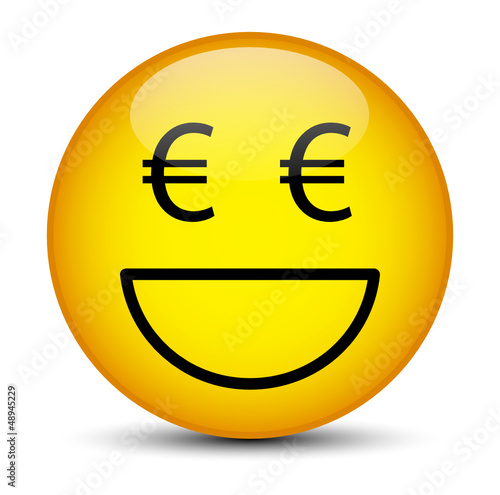 Euro Augen Smiley Button