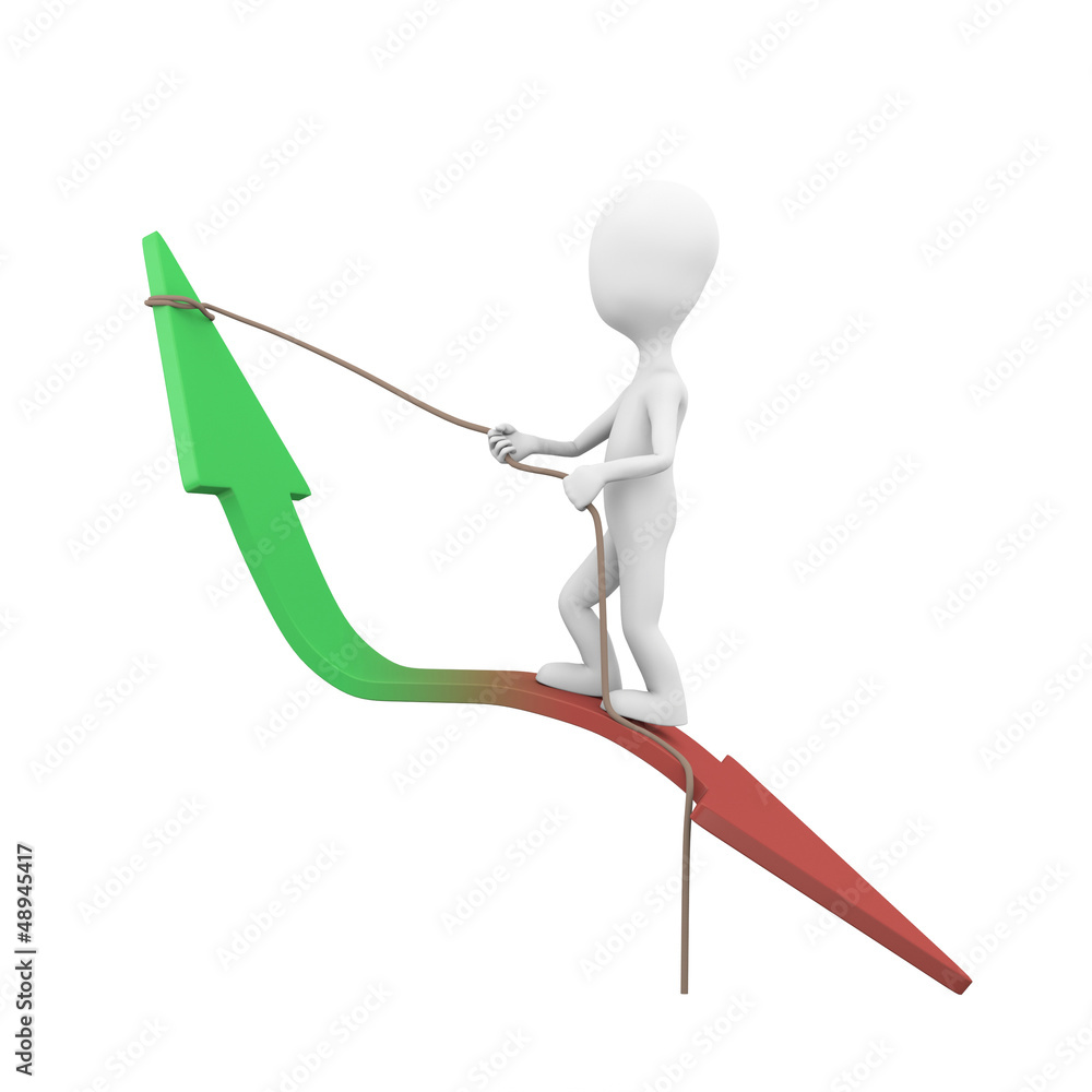 3D Human with growth arrows Stock Illustration | Adobe Stock