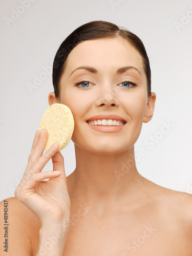 woman with sponge