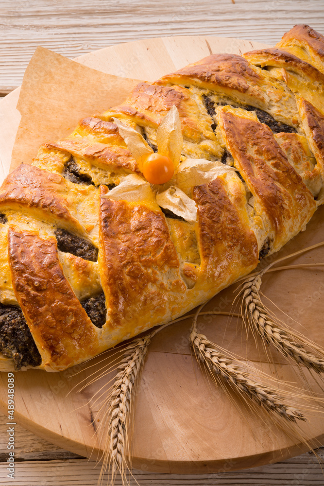 poppy - marzipan plaited loaf poppy - marzipan plaited loaf