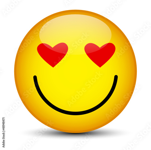 Verliebter Smiley Button