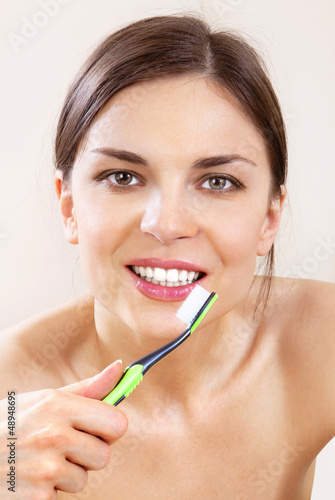 beautiful woman with tooth-brush l