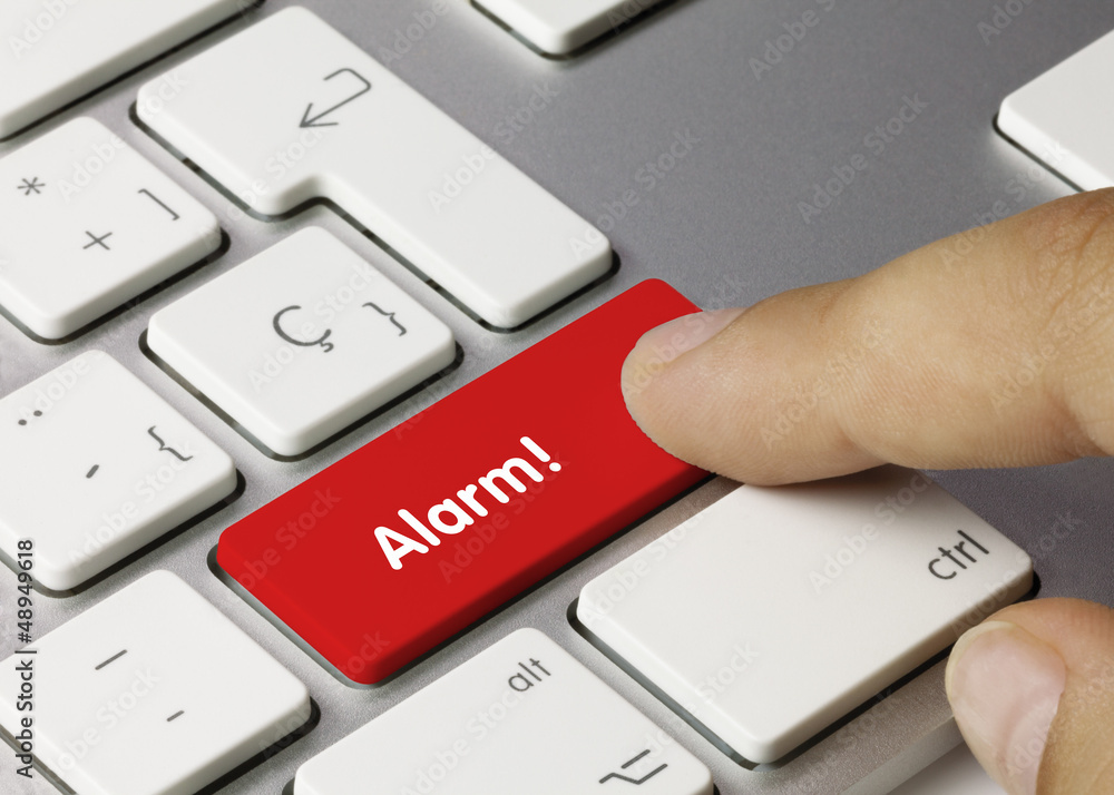 Alarm! tastatur. Finger Stock Photo | Adobe