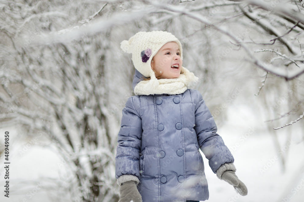 Little girl having fun at winter Little girl having fun at winter