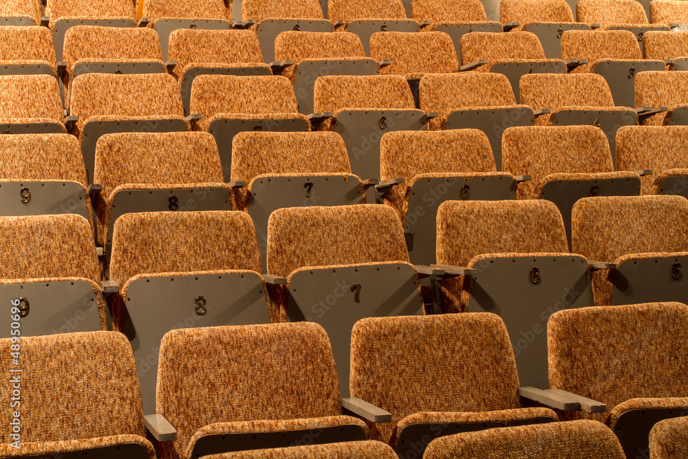 Obraz premium Concert Hall yellow chairs, Empty hall