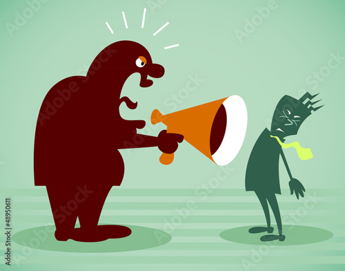 chief shouts at the subordinate