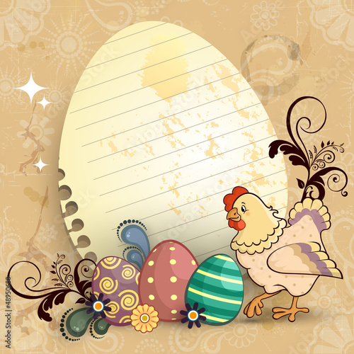 Easter eggs and chicken