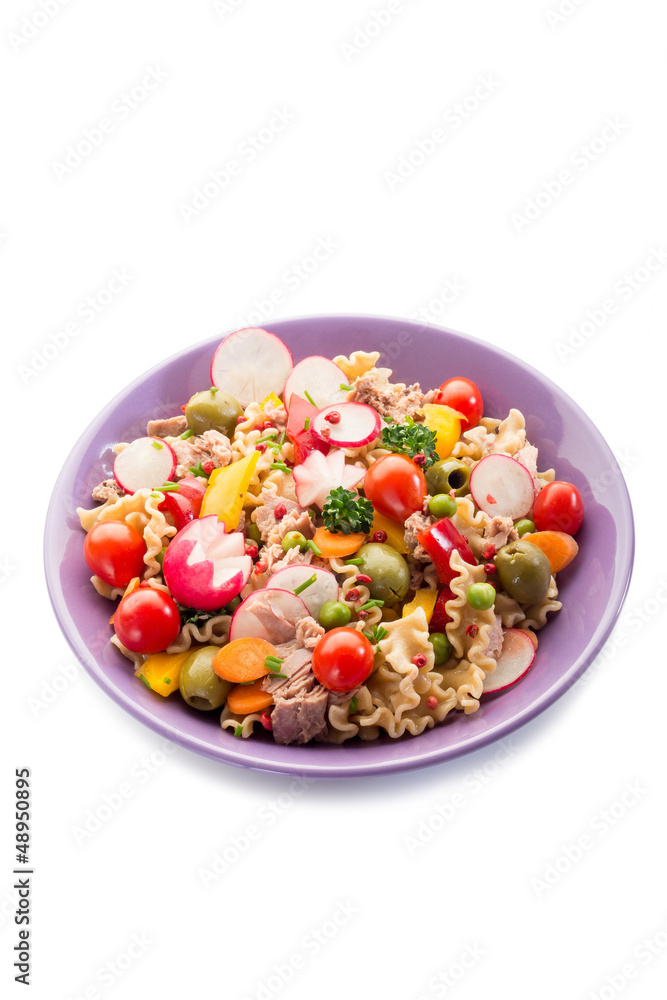 cold mixed pasta salad with tuna cold mixed pasta salad with tuna