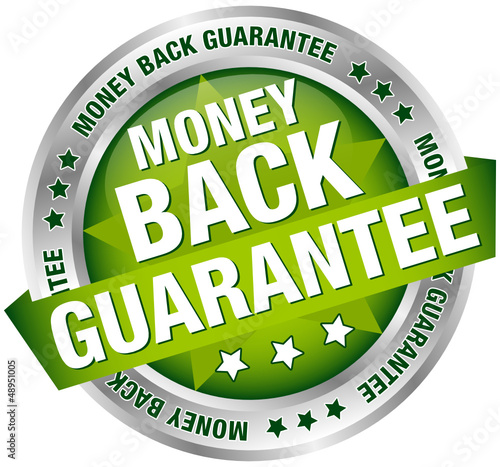 Button Banner "Money Back Guarantee" Green/Silver