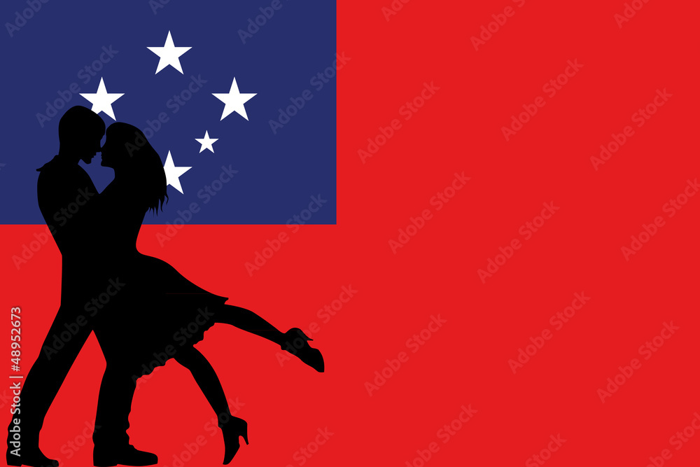 An Illustrated flag of Western Samoa