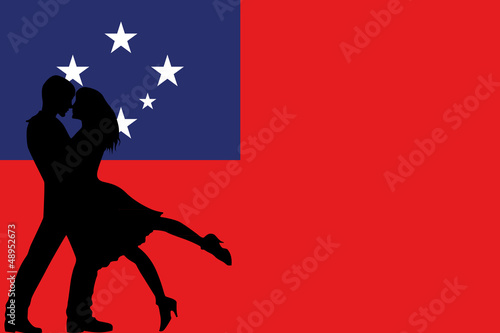 An Illustrated flag of Western Samoa