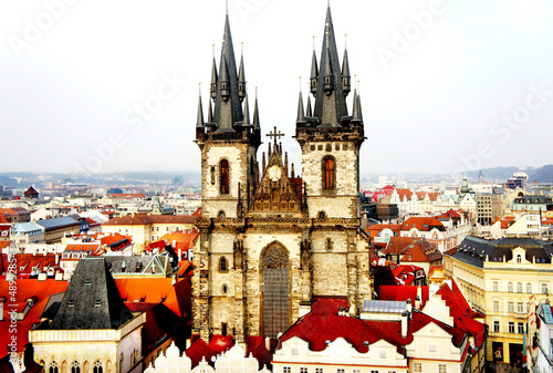 Beautiful Prague view and Tyn church