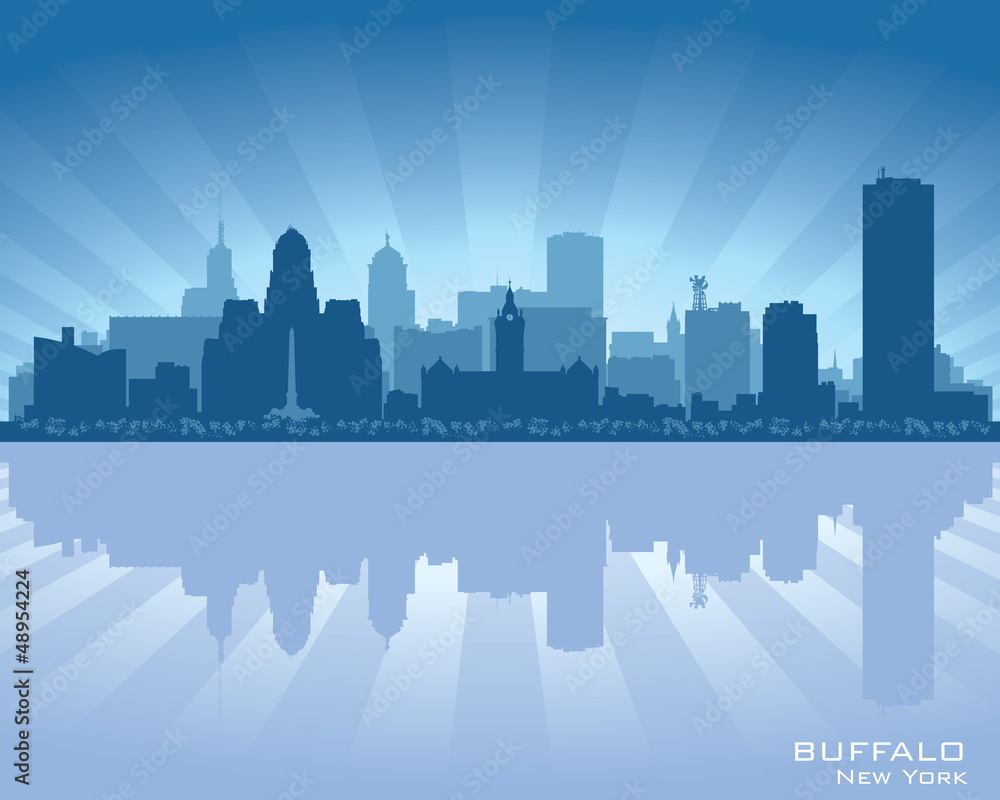 Buffalo, New York skyline city silhouette