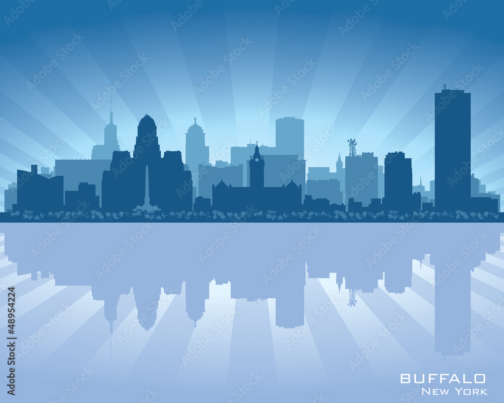 Fototapeta premium Buffalo, New York skyline city silhouette