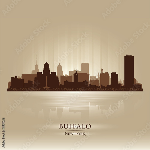 Buffalo, New York skyline city silhouette