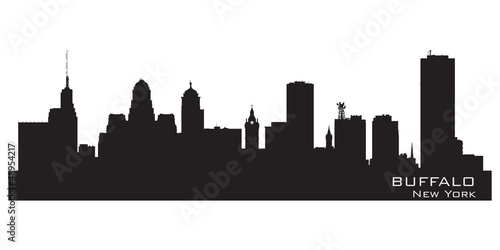 Buffalo, New York. Detailed city silhouette