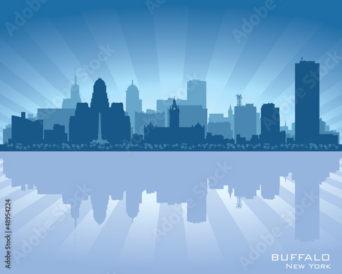 Buffalo  New York skyline city silhouette