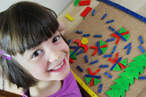 Montessori puzzle. Preschool.