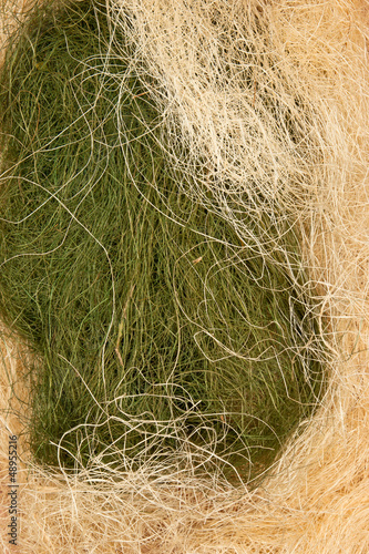 Green and yellow tangled sisal
