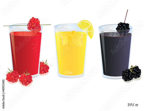 Three cups of juice