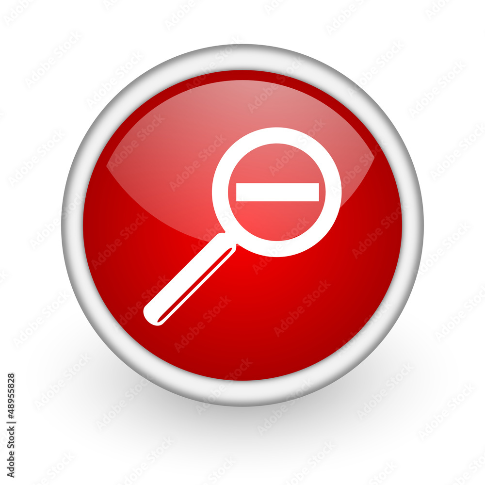 magnification red circle web icon on white background magnification red circle web icon on white background