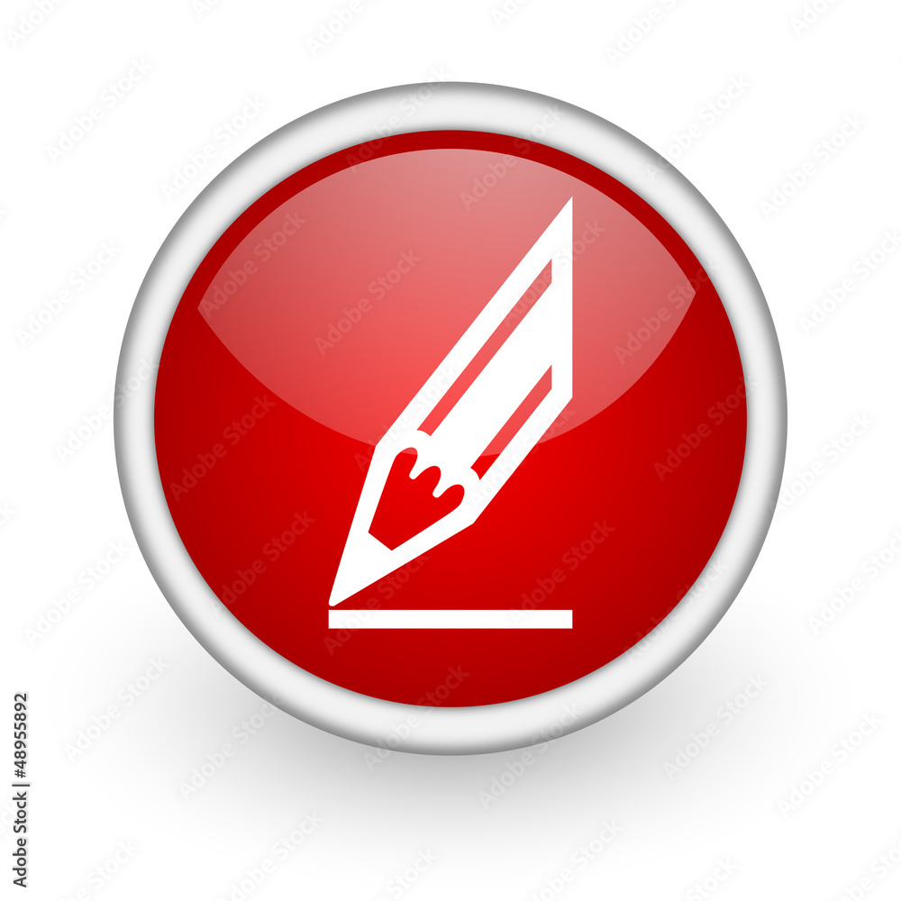 draw red circle web icon on white background draw red circle web icon on white background