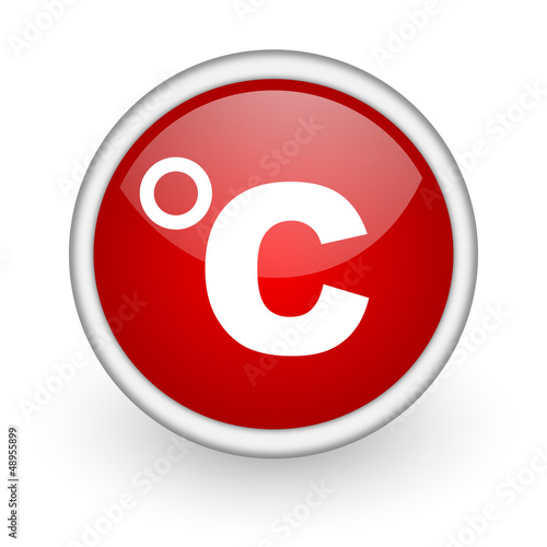 celsius red circle web icon on white background