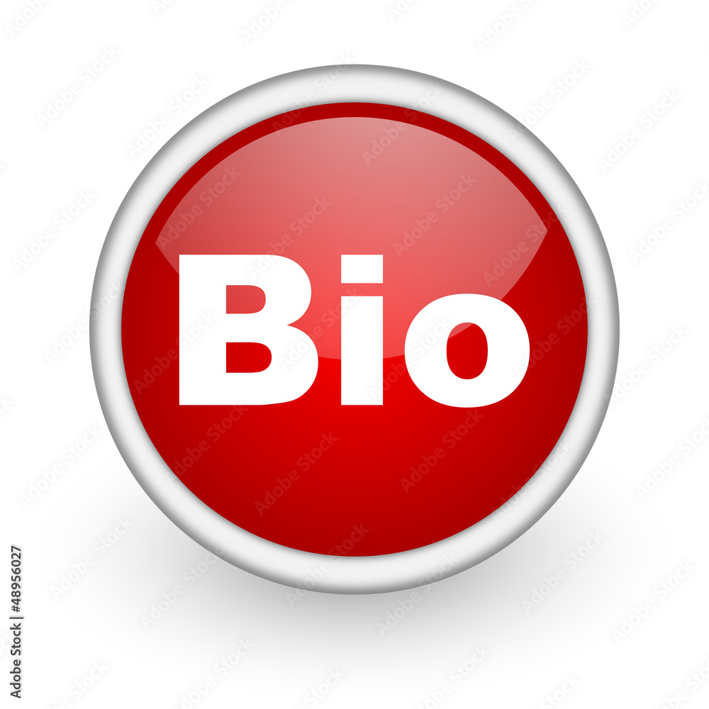 bio red circle web icon on white background bio red circle web icon on white background