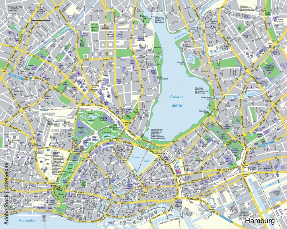 Obraz premium Citymap Hamburg