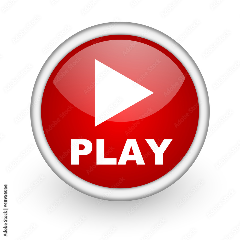play red circle web icon on white background play red circle web icon on white background