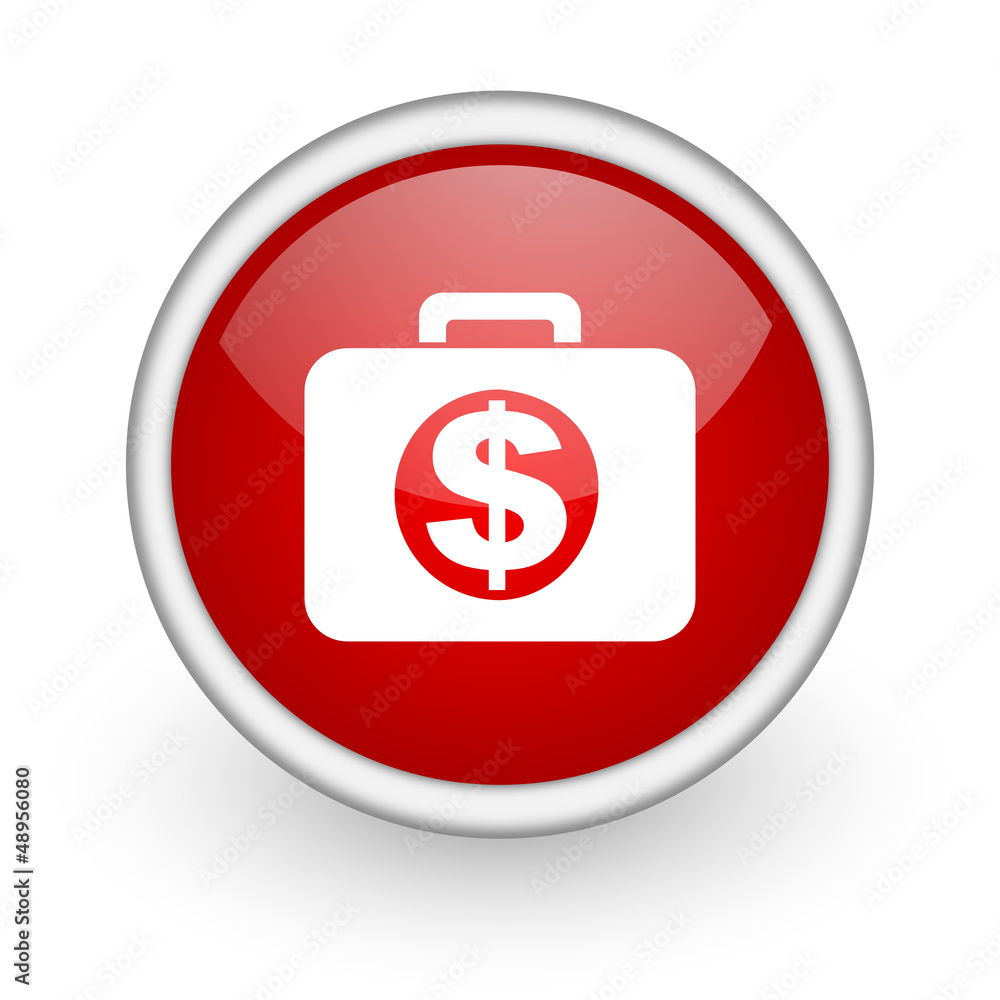 financial red circle web icon on white background financial red circle web icon on white background