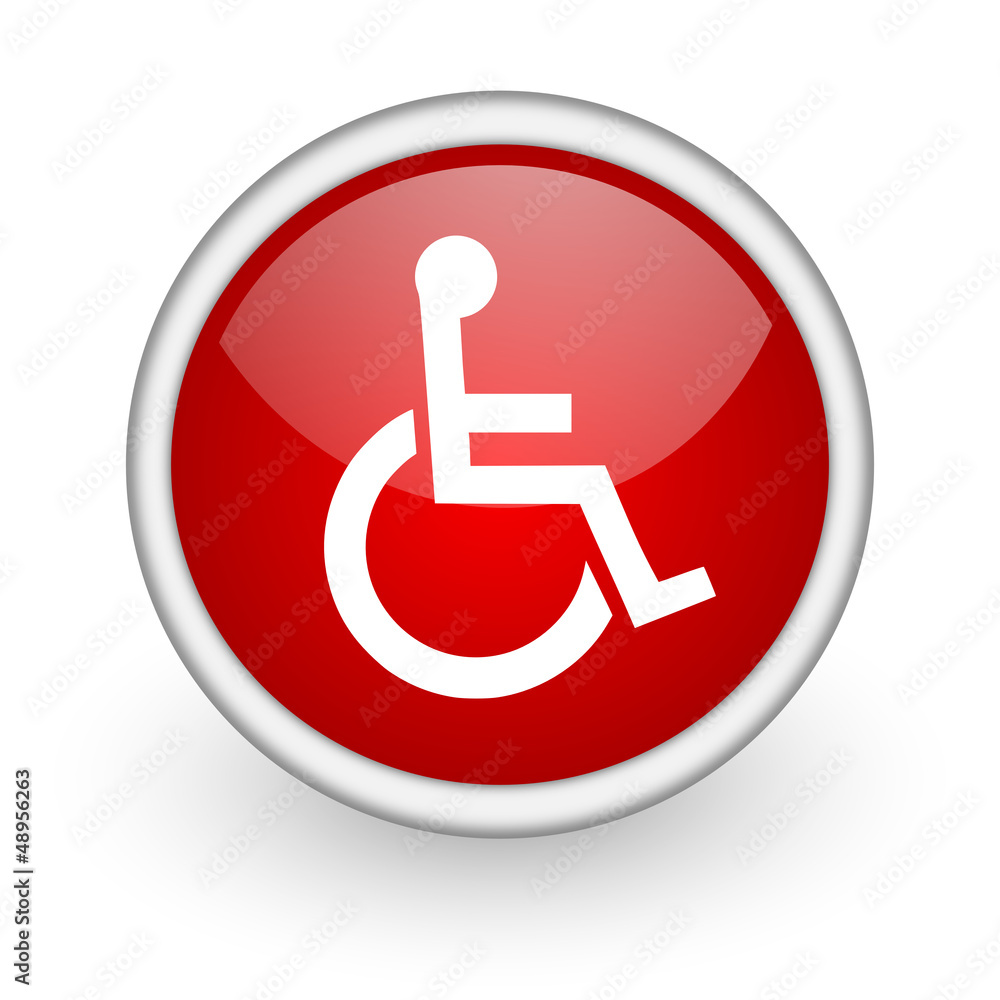 accessibility red circle web icon on white background accessibility red circle web icon on white background