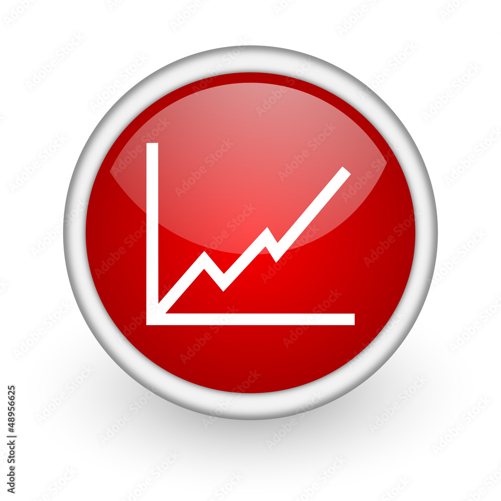 chart red circle web icon on white background chart red circle web icon on white background