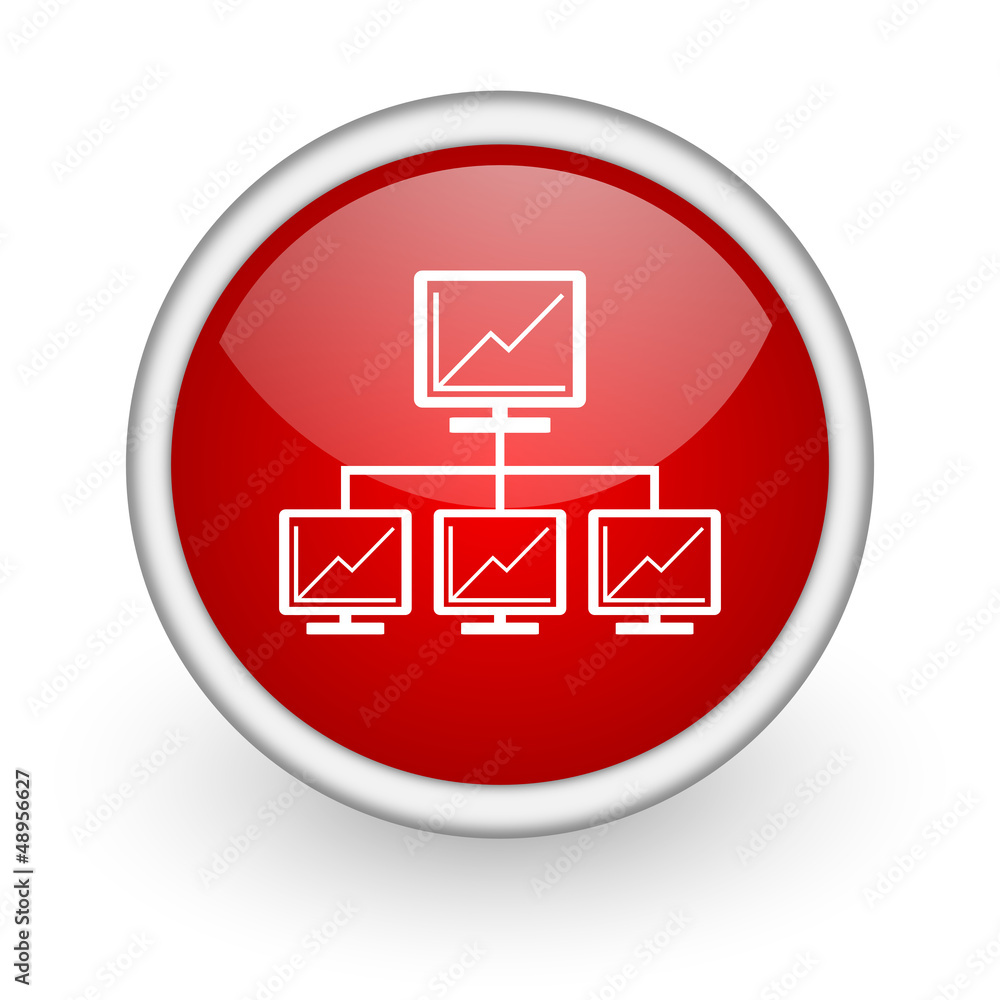 network red circle web icon on white background network red circle web icon on white background