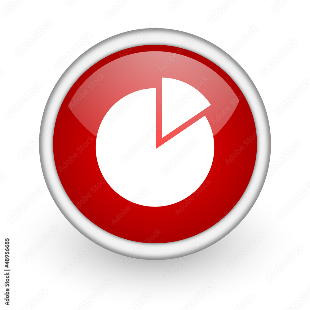 chart red circle web icon on white background chart red circle web icon on white background