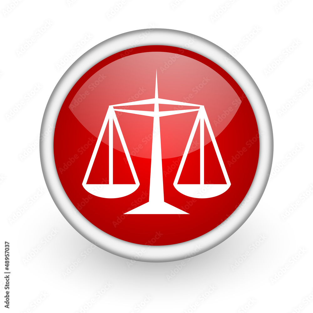 justice red circle web icon on white background justice red circle web icon on white background