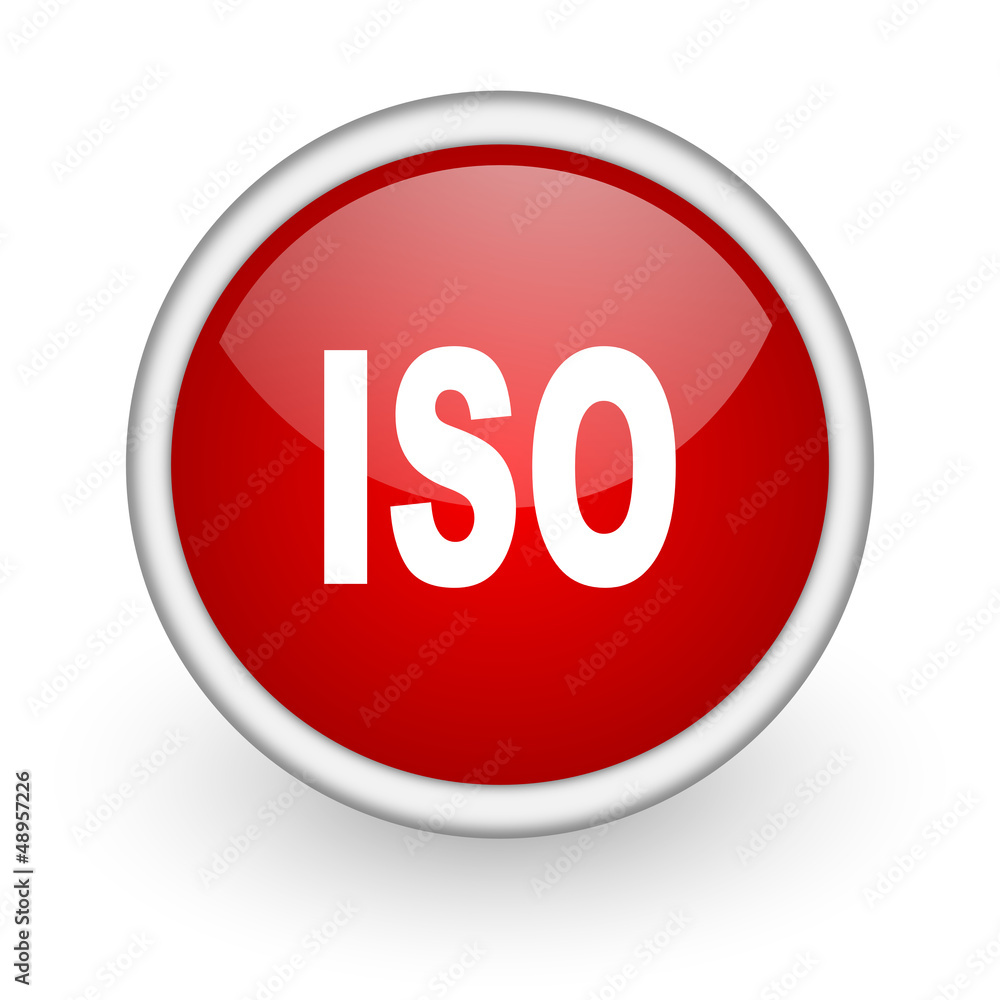 iso red circle web icon on white background iso red circle web icon on white background