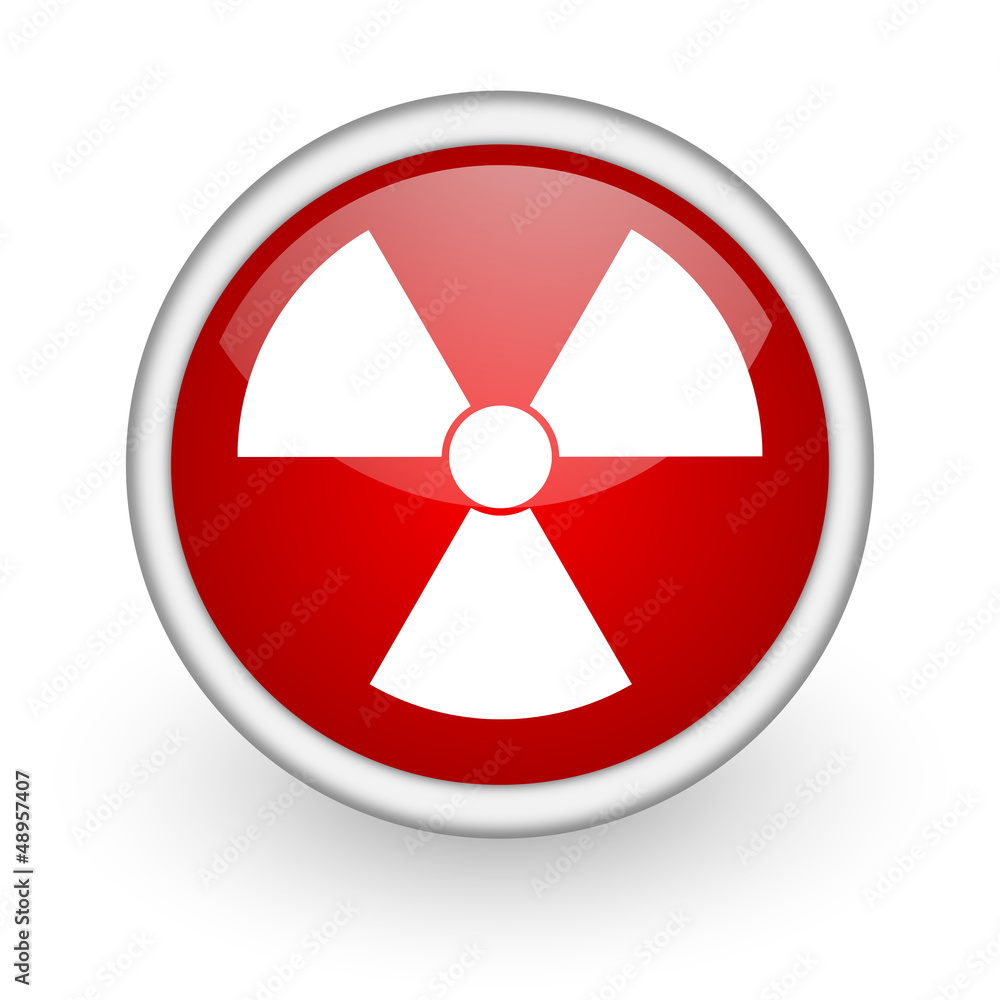 radiation red circle web icon on white background radiation red circle web icon on white background