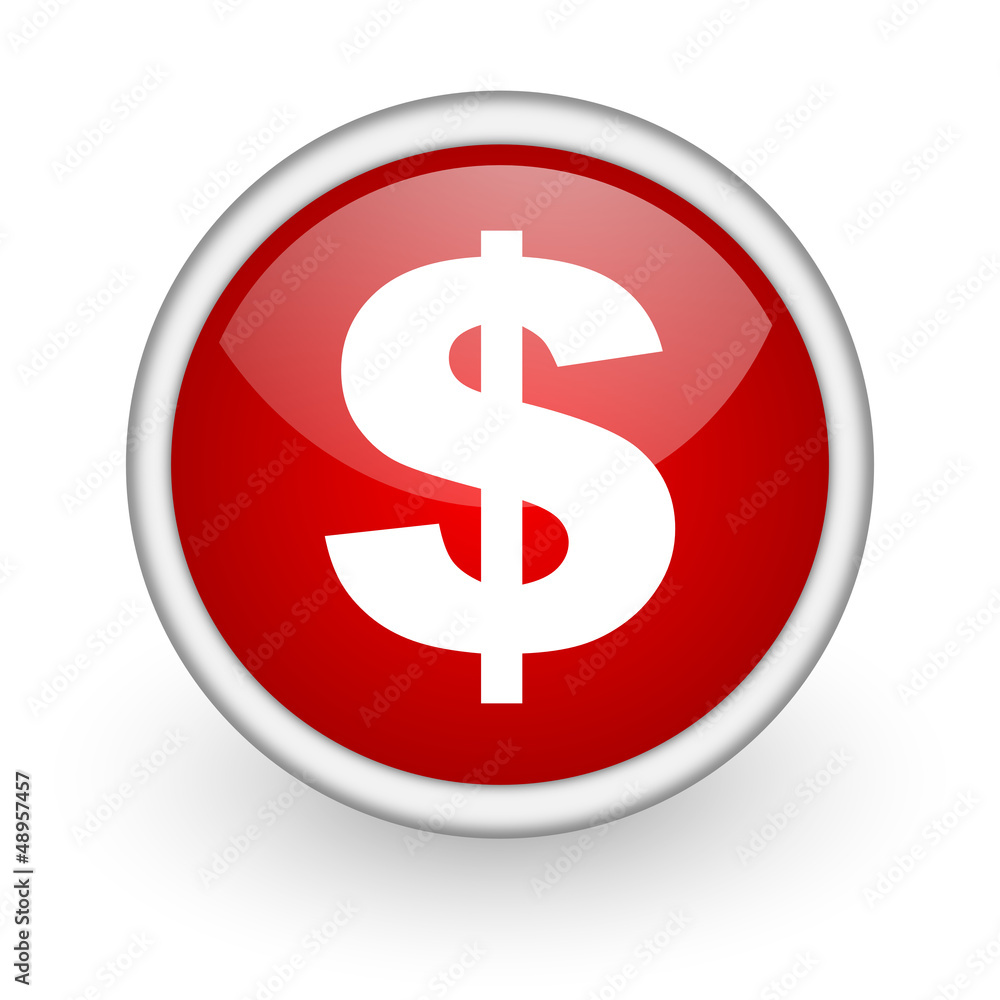 us dollar red circle web icon on white background us dollar red circle web icon on white background