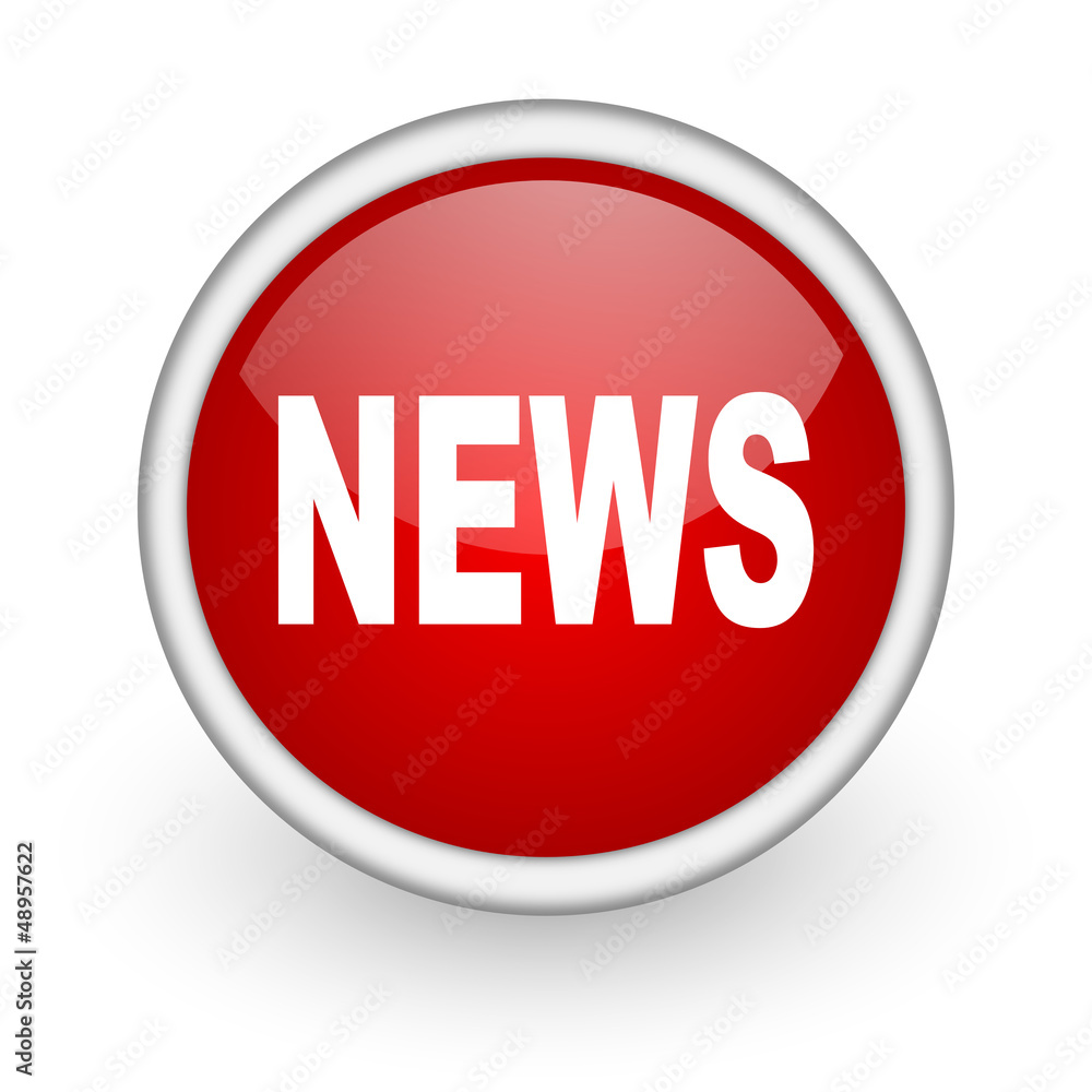 news red circle web icon on white background news red circle web icon on white background