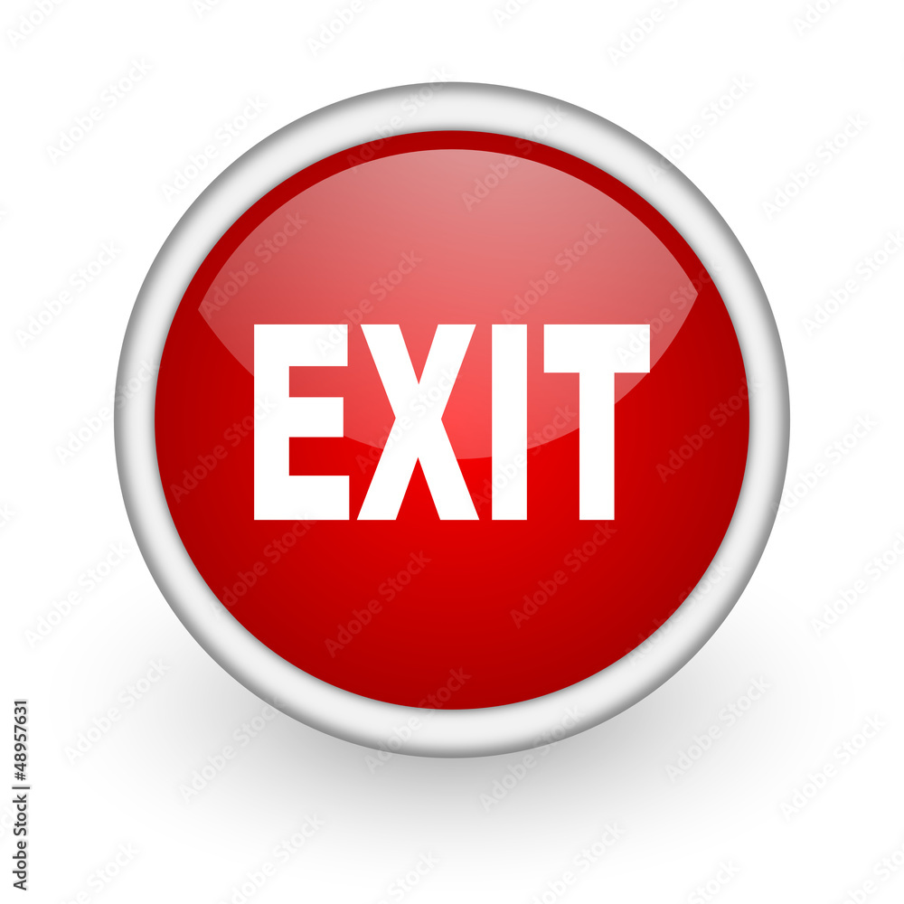exit red circle web icon on white background exit red circle web icon on white background