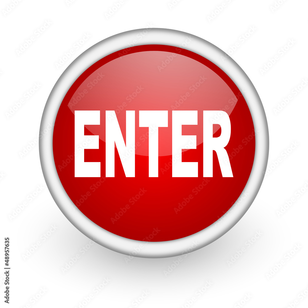 enter red circle web icon on white background enter red circle web icon on white background