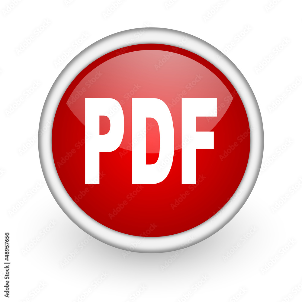 pdf red circle web icon on white background pdf red circle web icon on white background