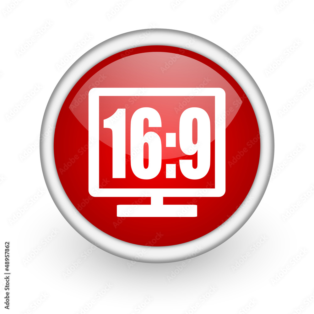16 9 display red circle web icon on white background 16 9 display red circle web icon on white background