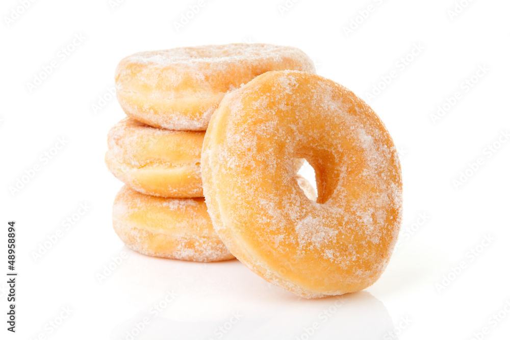Stacked delicious sugared donuts