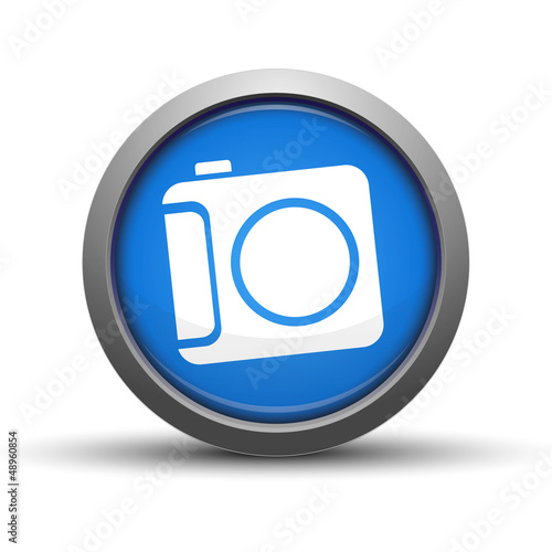Circular Blue Button with camera