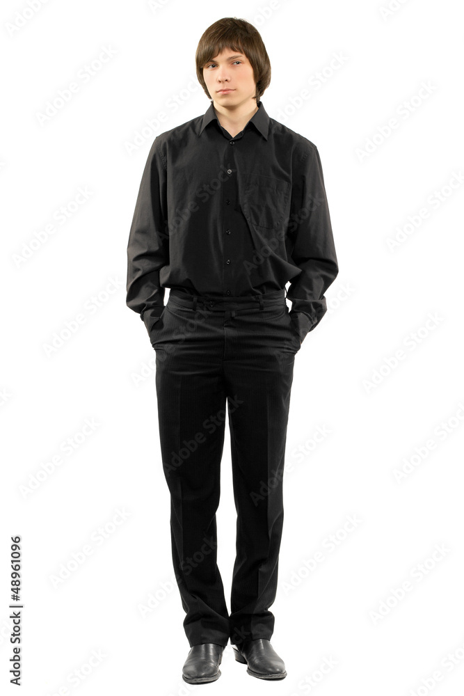 Young man in a black Young man in a black