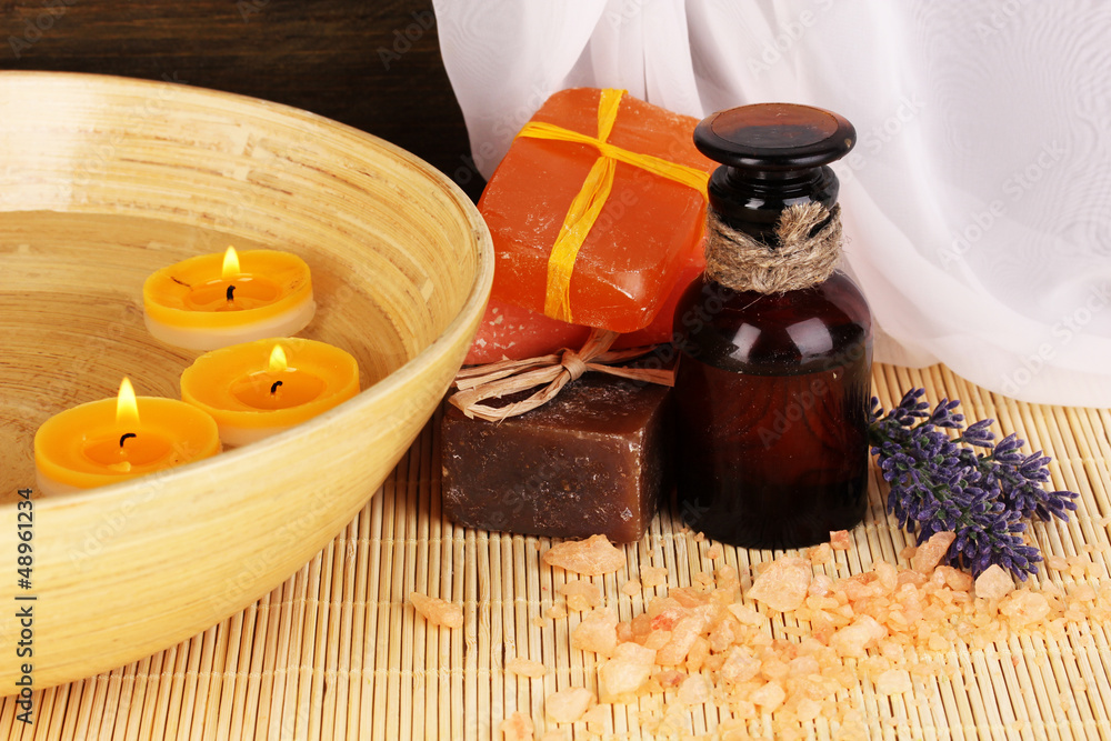 Bottle with aromatic oils with accessories for relaxation Bottle with aromatic oils with accessories for relaxation