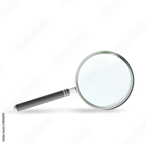 Magnifying glass isolated on white background. Vector design.