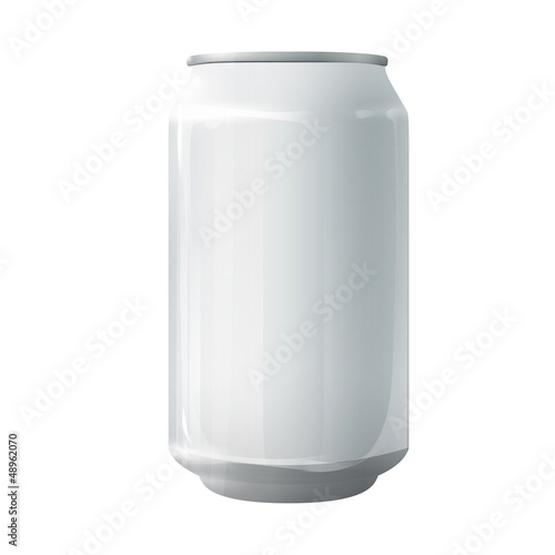 Empty grey tin. Vector design
